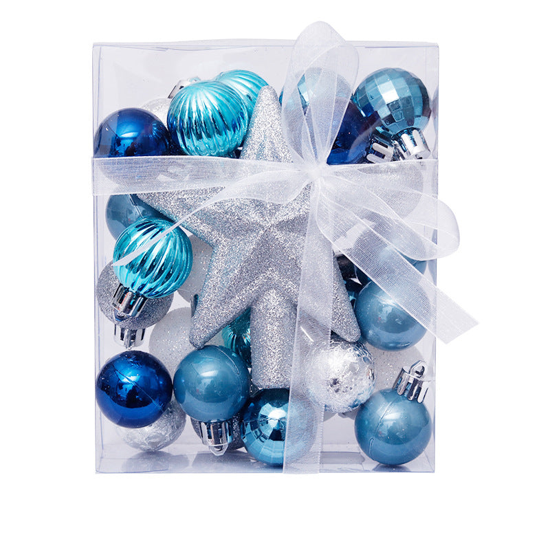 Wholesale 30PCS Christmas Ball Tree Top Star Gift Box Plastic Decorations